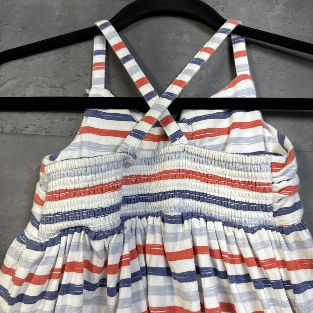 Girls Tommy Bahama Red White Blue Striped Dress Tie Knot Front Sz 7